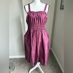 Universal Thread L Plum 100% Cotton Utility Dress w/ Pockets! Like New!